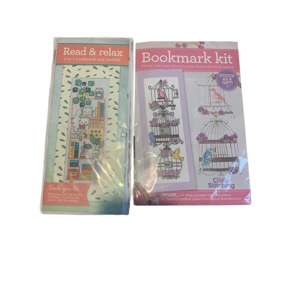 The World of Cross Stitching Cross stitch Bookmark Making Kit Lot of 3 Crafty - Picture 2 of 4